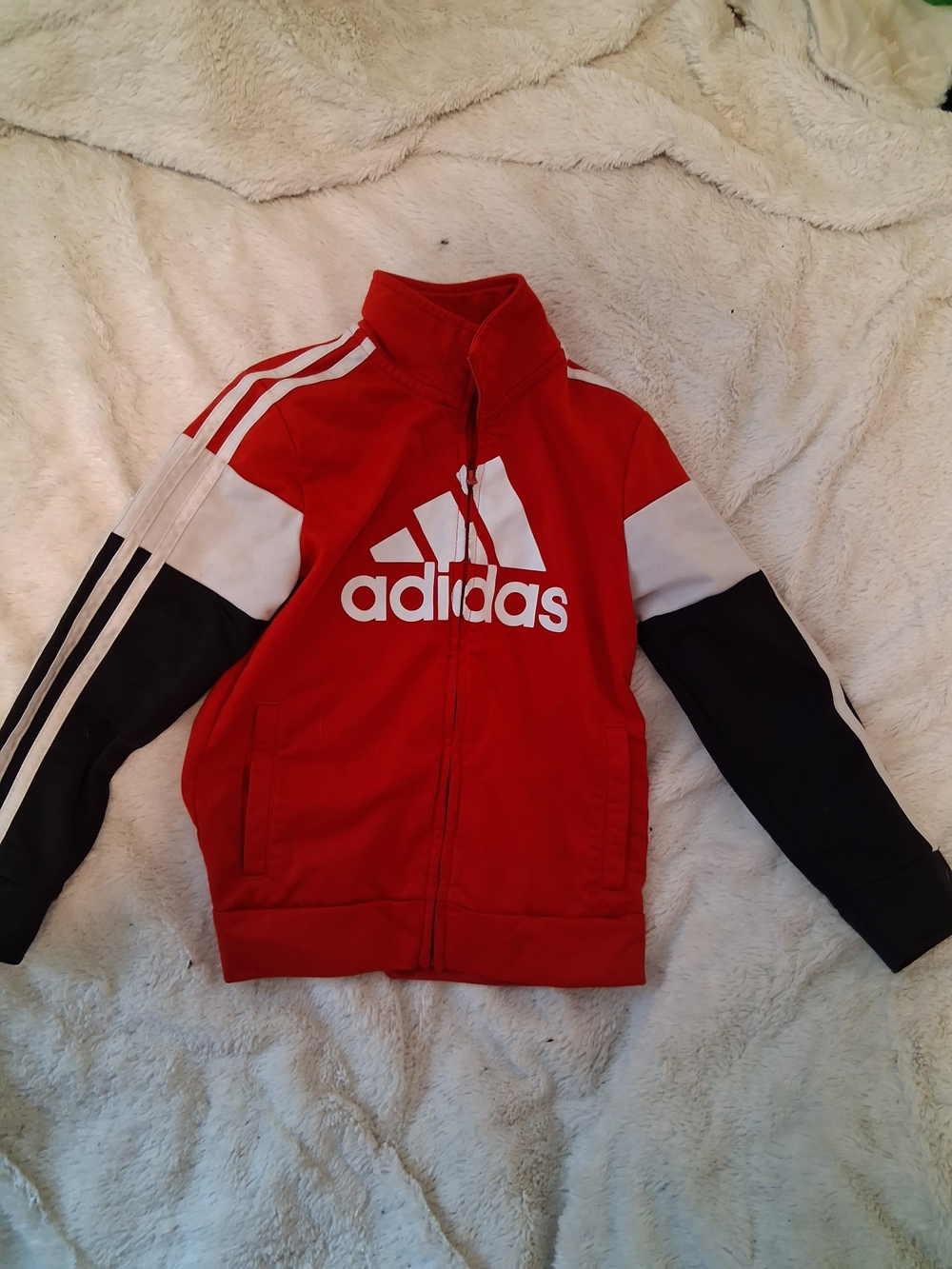 adidas Red, Black & White Zip Track Jacket